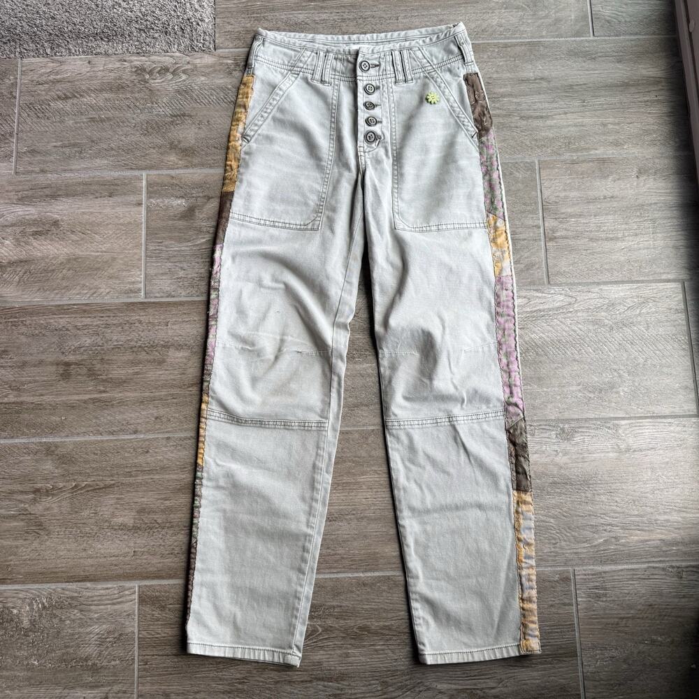 Anthropologie The Wanderer Patchwork Side Panel Pants Womens Sz 25 Boho Y2K